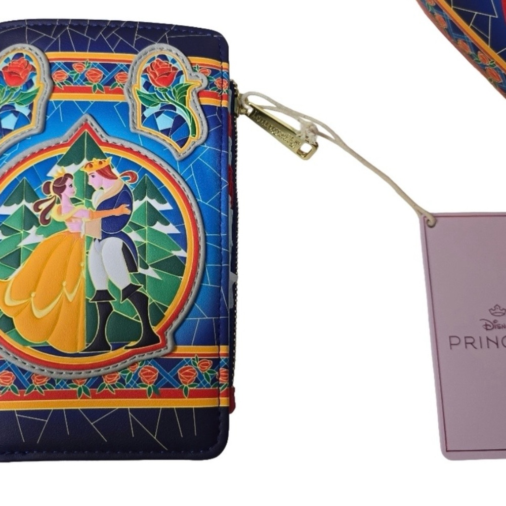 Loungefly Disney Beauty and the Beast Stained Glass Backpack w/matching Wallet - Picture 7 of 9